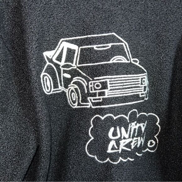 Zara Black Embroidered Faux Shearling Streetwear Utility Overshirt Size L/XL - Picture 16 of 16